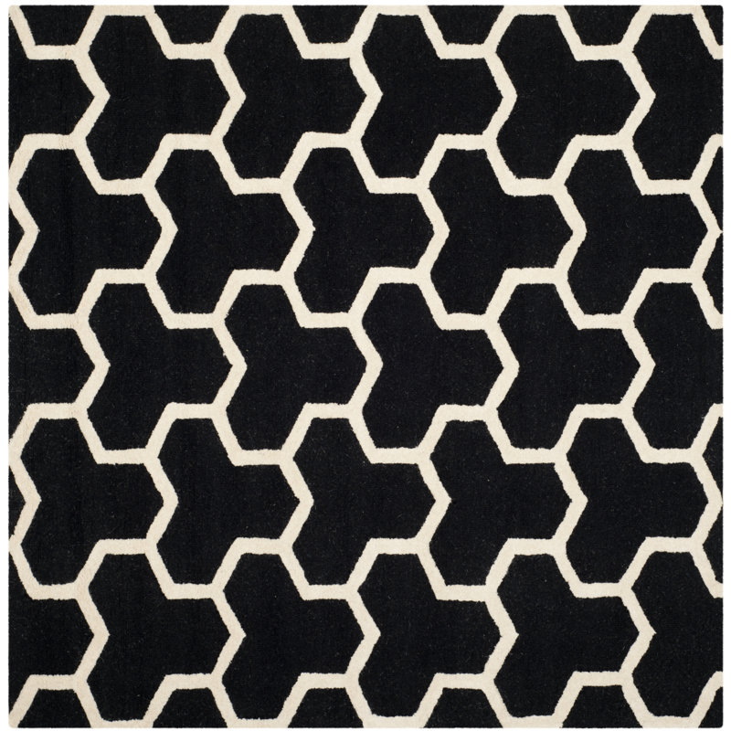 Sanyla Cambridge Hand Tufted Wool Geometric Rug, Square 6'