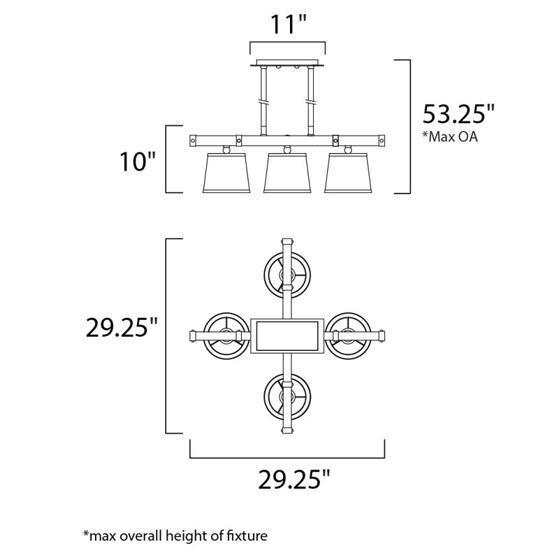 Cayton 4 - Light Kitchen Island Pendant, Wenge and Polished Nickel