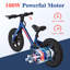 Vélo électrique 12 pouces pour tout-petits de 3 à 5 ans avec pneus pneumatiques, siège réglable à 2 vitesses, cadre léger