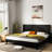 80.2" Wide King Headboard Made Of Wood - Modern Decorative Style, Wall Mounted Fluted Panel Wingback Headboard, Black Color Scheme, Elegant Real Surface, Contemporary 3d Carving Detail, Versatile-1507485035-1507485033