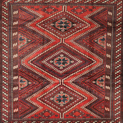 Tapis décoratif en laine rouge ishkhan