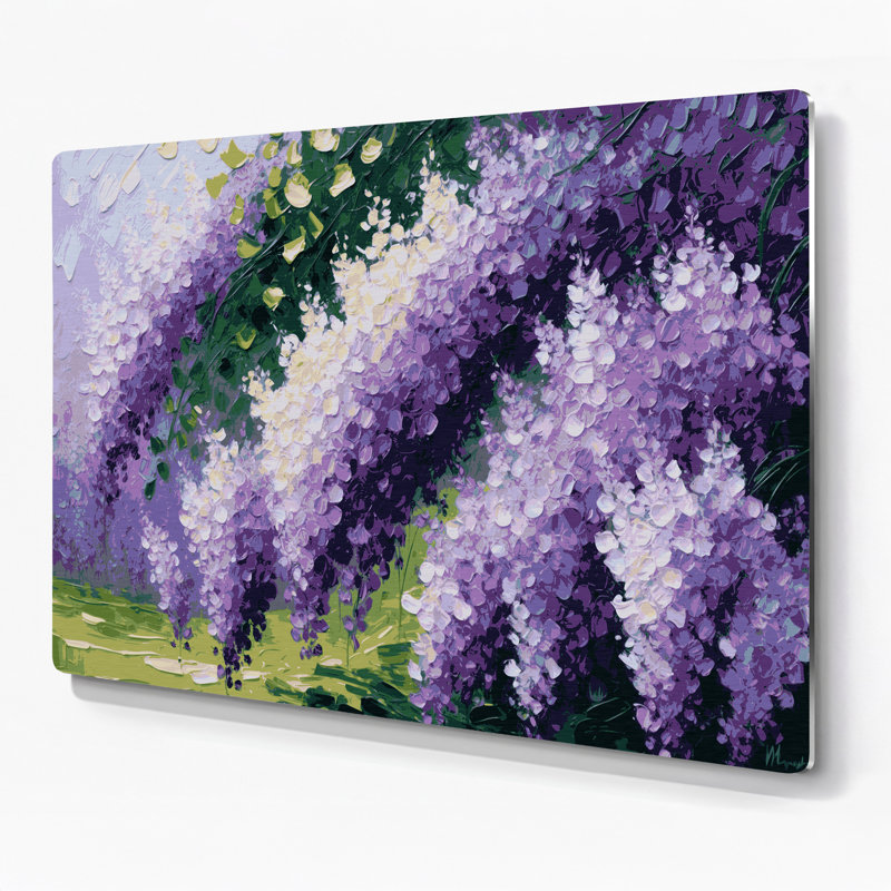 Art mural en métal Botanical Lilacs Beige, H 240 po x l 240 po x P 0,05 po