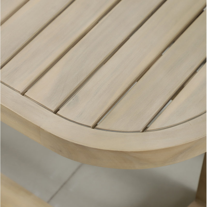 Table basse en bois d'acacia Emory avec finition en teck clair