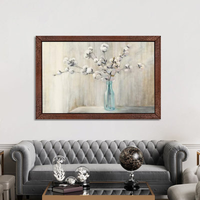 Cotton Bouquet 1 Piece Floater Frame Wall Art on Canvas