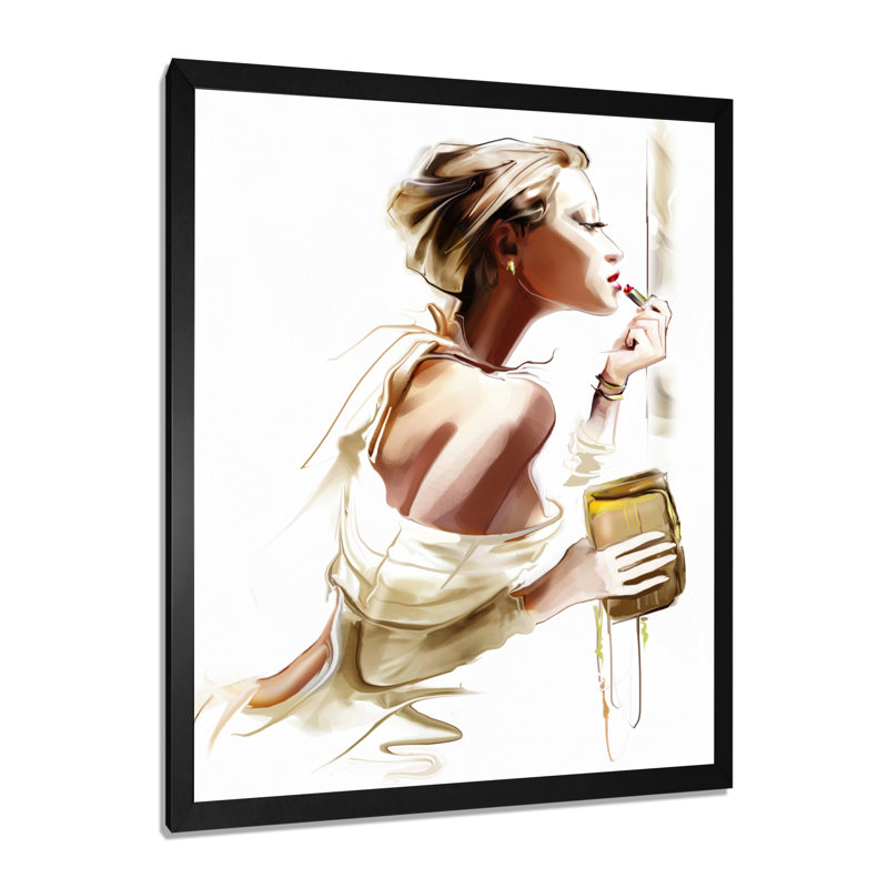 Fashion Fashion Portrait, impression numérique, H 40 po x l 30 po, Avec cadre, Noir