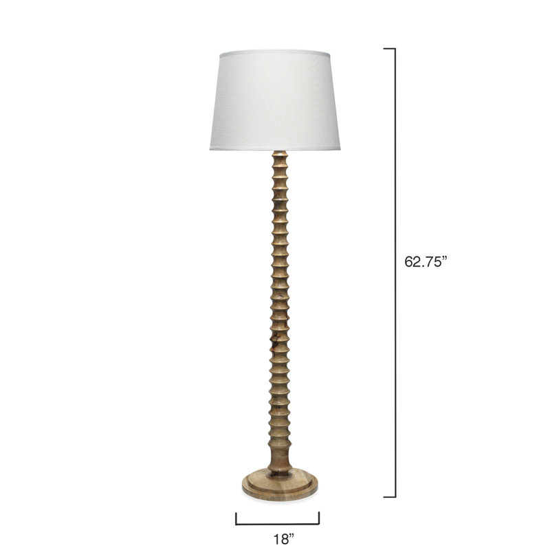 Lampe sur pied en bois blanchi