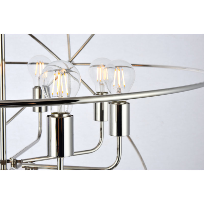 Lustre à 8 globes Anamda, Nickel poli