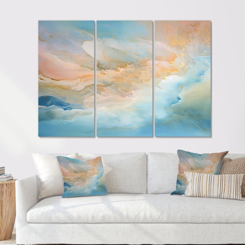 «Clouds Charm», art mural sur toile, Toile tendue, H 40 po x l 60 po x P 1 po