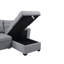 Canapé-lit modulaire en lin gris clair avec méridienne réversible 90,5 po Avery