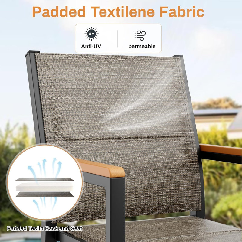 Stacking Patio Dining Armchair, Brown