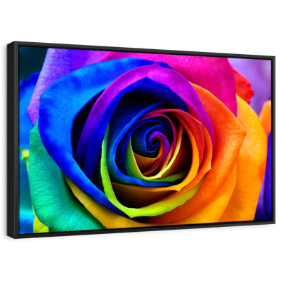 Rainbow Rose Petals Canvas Print