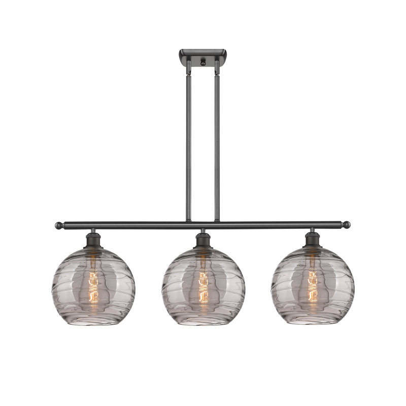 Luminaire suspendu pour îlot de cuisine 3 lumières Ellington, 10.375" H x 12" W x 12" D, Bronze huilé