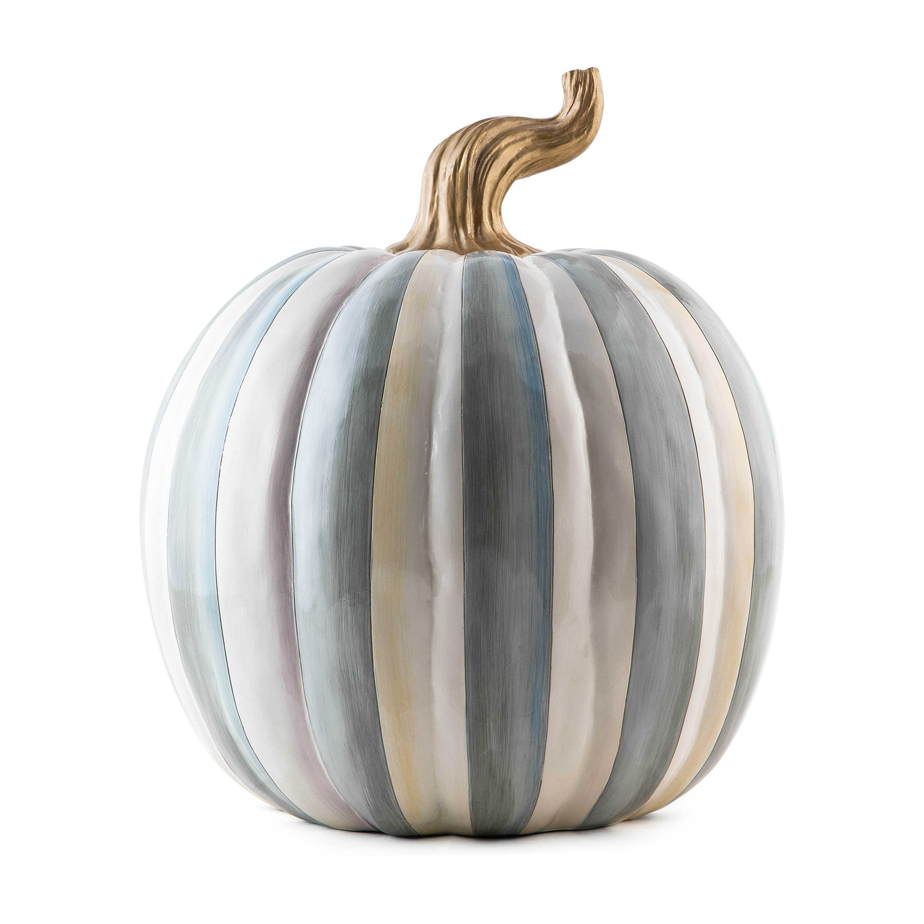 MacKenzie-Childs Sterling Stripe Medium Pumpkin | Wayfair