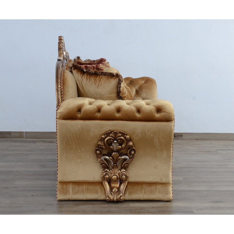 New Emperador II Loveseat, Light Brown Polyester Blend
