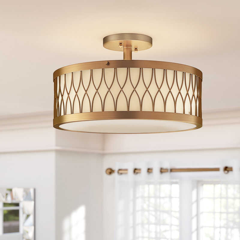 Plafonnier semi-encastré 3 lumières à tambour unique 15 po Eliot