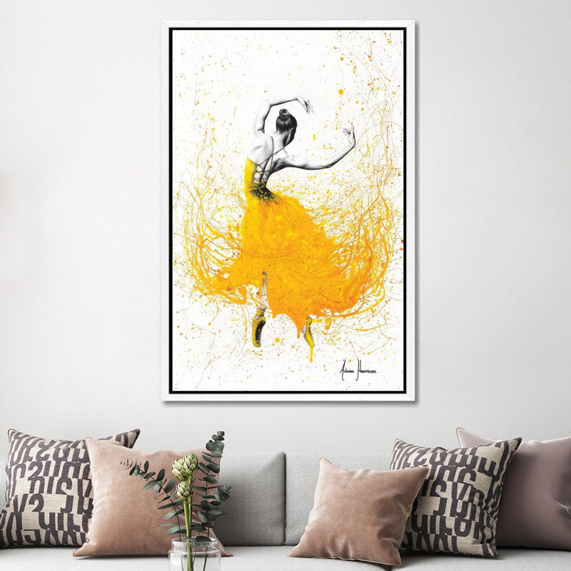 Daisy Dance by Ashvin Harrison - Print on Canvas, 66.04 cm H x 45.72 cm W, White Framed
