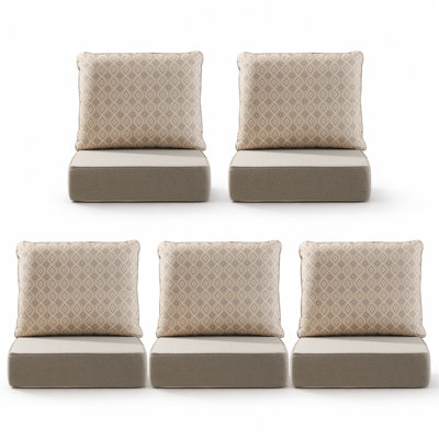 Coussin de chaise de patio extérieur réversible de 6 po d'épaisseur 24 po x 24 po x 6 po x 24 po x 6 po, motif à double face et coussin de dossier solide et résistant aux intempéries pour les meubles en rotin