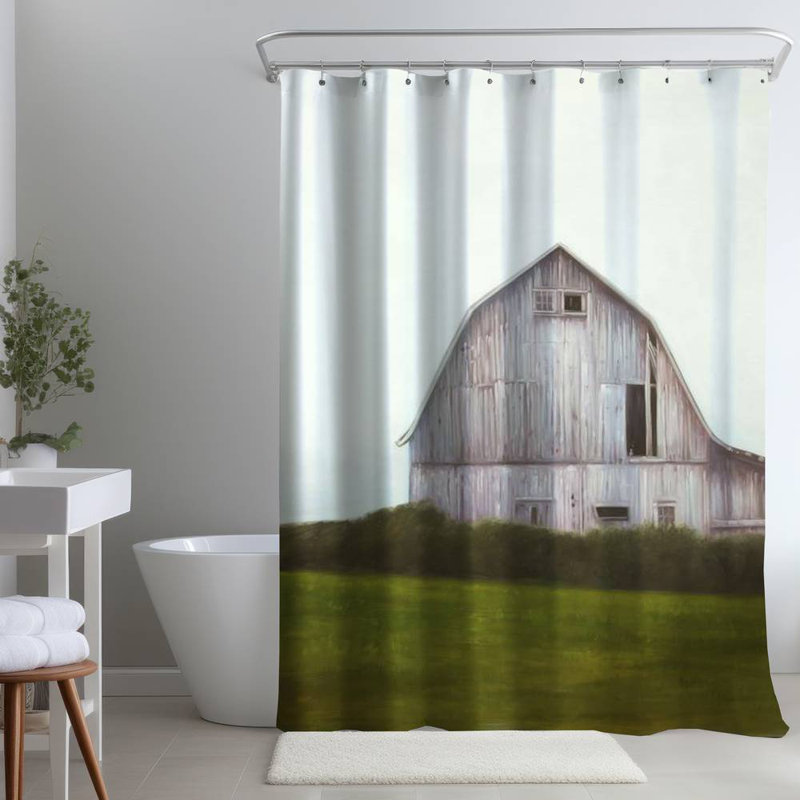 Shower Curtain AR3 – Polyester Shower Curtain, Dye Sublimation Print, 71" W × 74" L