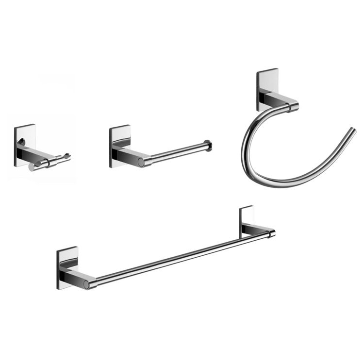Ensemble de quincaillerie de salle de bain 4 pièces Dowsing, Chrome