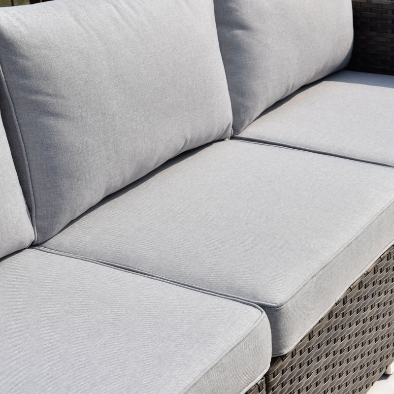 8 - Person Patio Conversation Set with Cushions, Gray, Yes