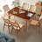 Modern Rectangular Glass Wickerwork Solid Wood Dining Table-1382654895