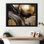 Impression sur toile encadrée dorée et noire captivante IV