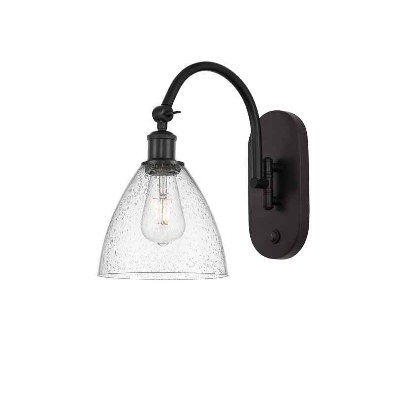 Bras pivotant en verre Amenda, DEL, Bronze huilé