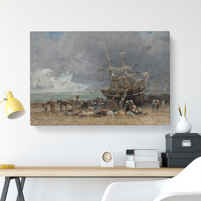 Return Of The Terre-Neuvier by Eugene Boudin - Wrapped Canvas Painting