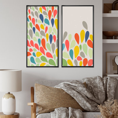 «Trendy Colorful Organic Retro Shape I», ensemble de 2 impressions