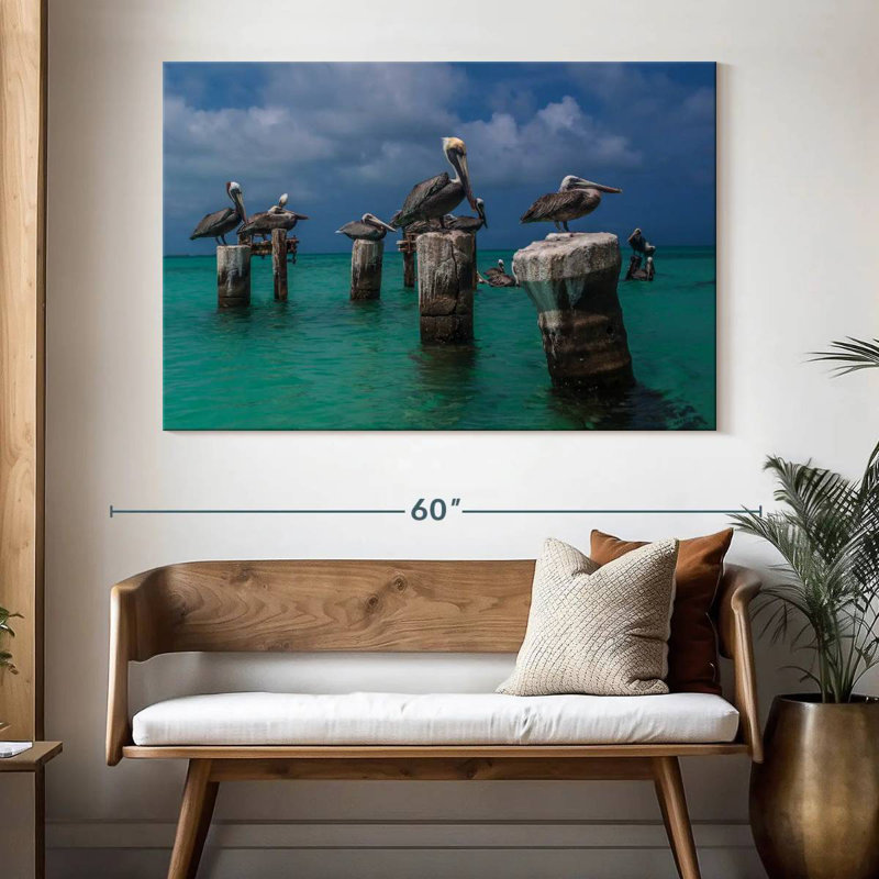 Pelicans In Venezuela, 34" H x 51" W