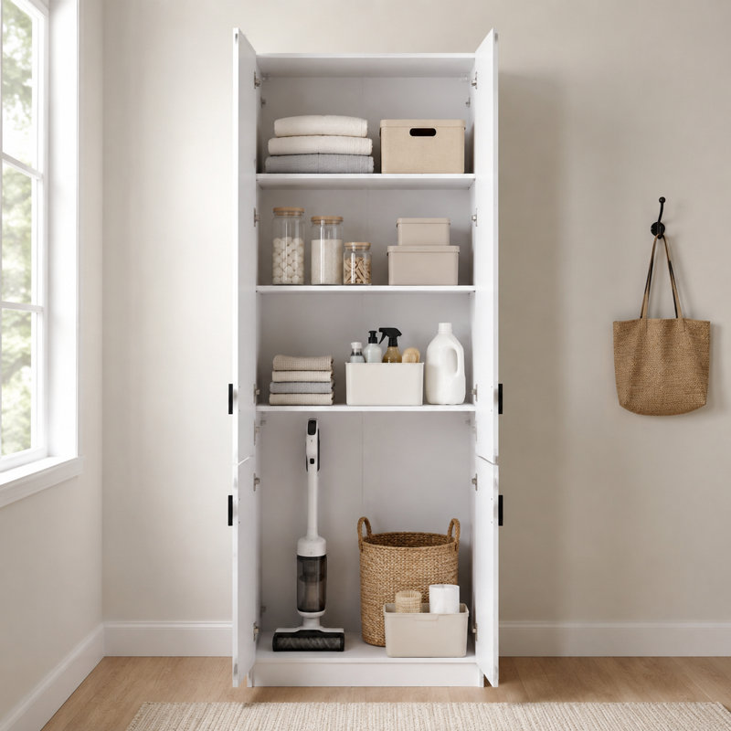 Armoire de rangement 94,4 po à 4 portes avec tablette réglable