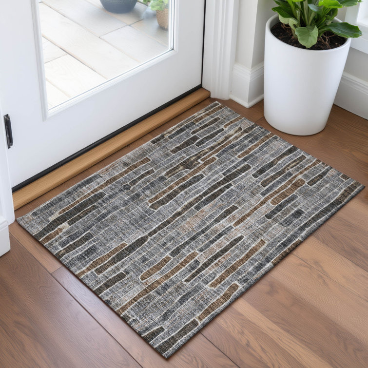 Premium Machine Washable Kumbhar AMF1301 Stripes Rug