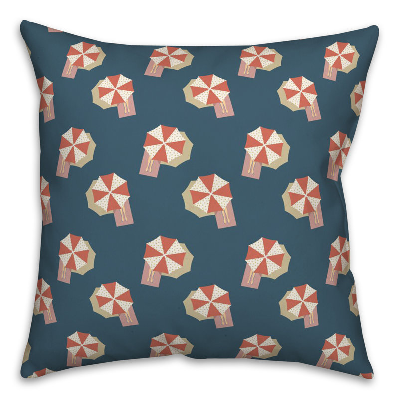 Coussin décoratif en polyester / mélange de polyester, Bleu marine / Rouge