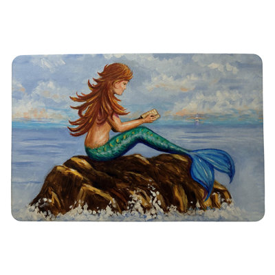 Tapis de porte d'extérieur antidérapant Mermaid's Handbook 26 po x 18 po