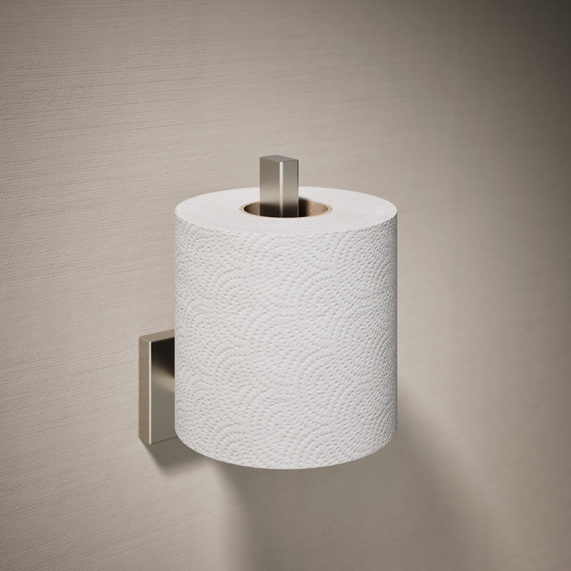 Square Vertical Toilet Tissue Holder, Vibrant Brushed Nickel