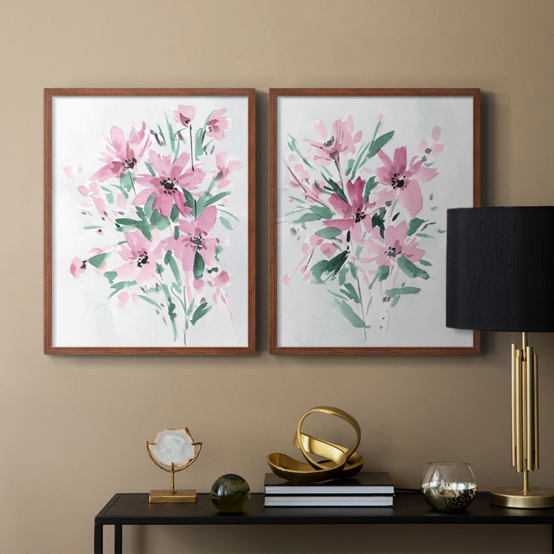 Posy Blooms III - reproduction encadrée de qualité supérieure - prête à être accrochée - aucun clou requis - aucun clou requis