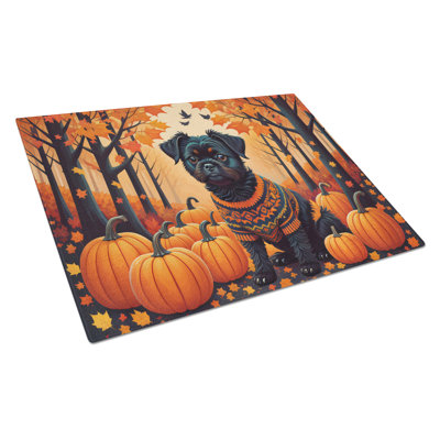 Affenpinscher Fall Glass Cutting Board Large