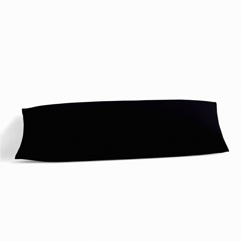 Extra Long Cotton Body Pillowcase - 500 Thread Count Zippered Cover for Body Pillow - Soft & Durable Full Body Pillow Case in Black