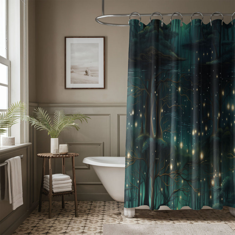 Mystic Forest - Rideau de douche Premium, H 74 po x l 71 po