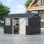 12ft W x 10FT D Metal Apex Roof Garden Tool Shed