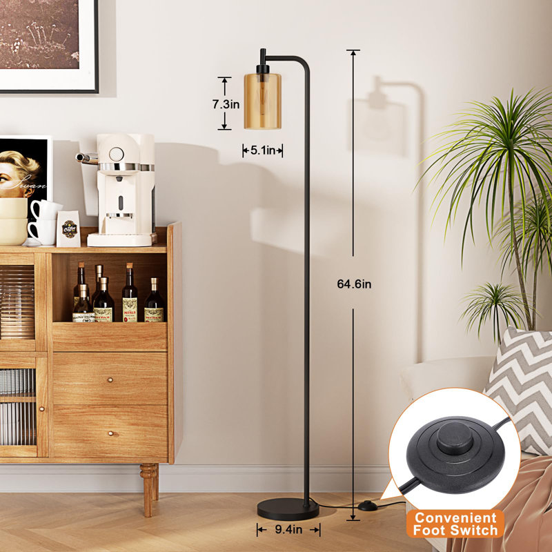 64.61'' Black Traditional Floor Lamp