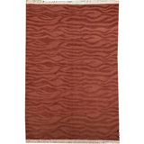 Tibetan Wool Animal Print Area Rug in Red