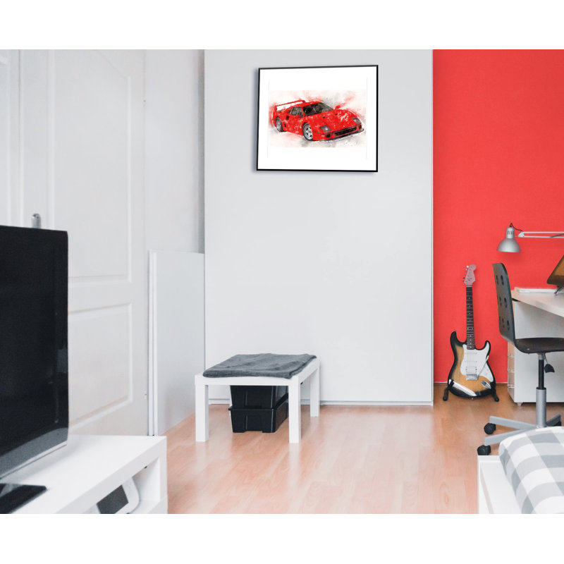Red Classic Supercar - Single Picture Frame Print