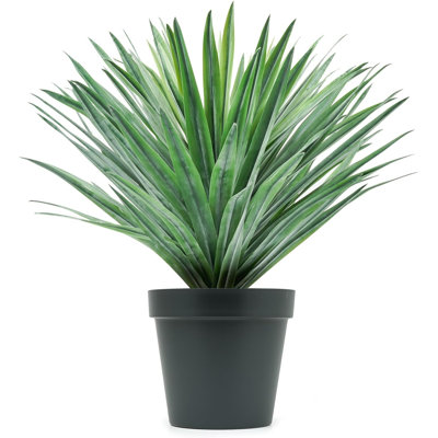 Artificial Agave Plant in Black Pot for Indoor and Outdoor, 126 Leaves, 27" Tall