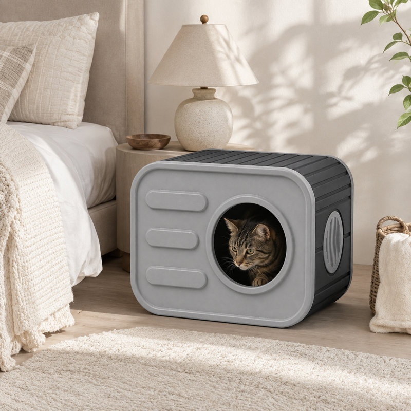 Maison d'extérieur et d'intérieur pour chat, Gray