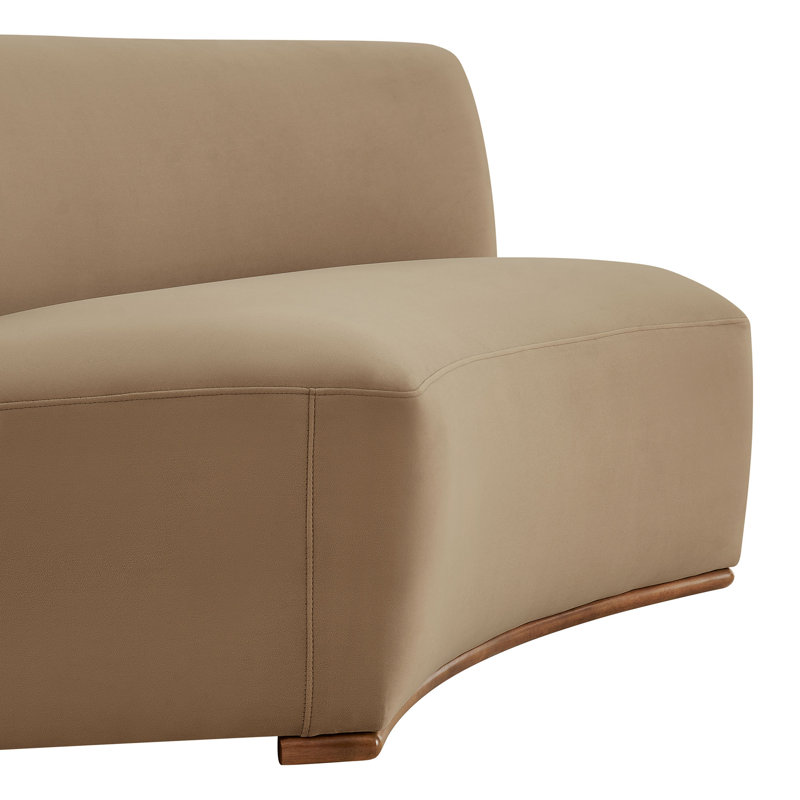 Causeuse modulaire courbée Ruslan, Taupe