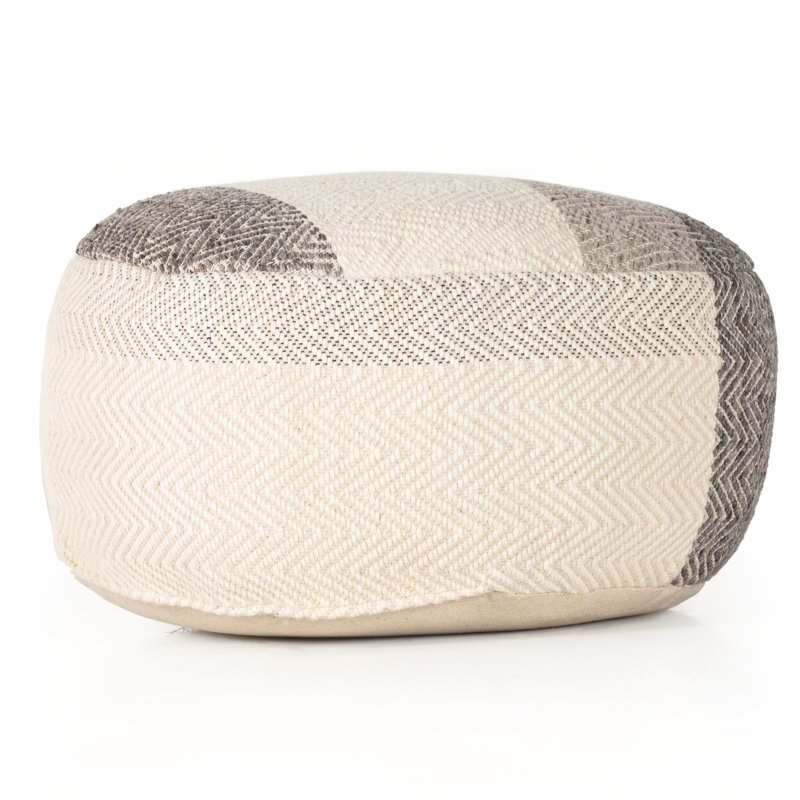 Color Block Round Pouf
