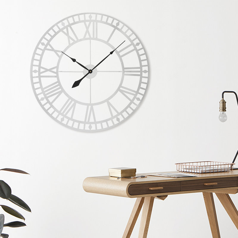 Byrle Metal Wall Clock, Silver