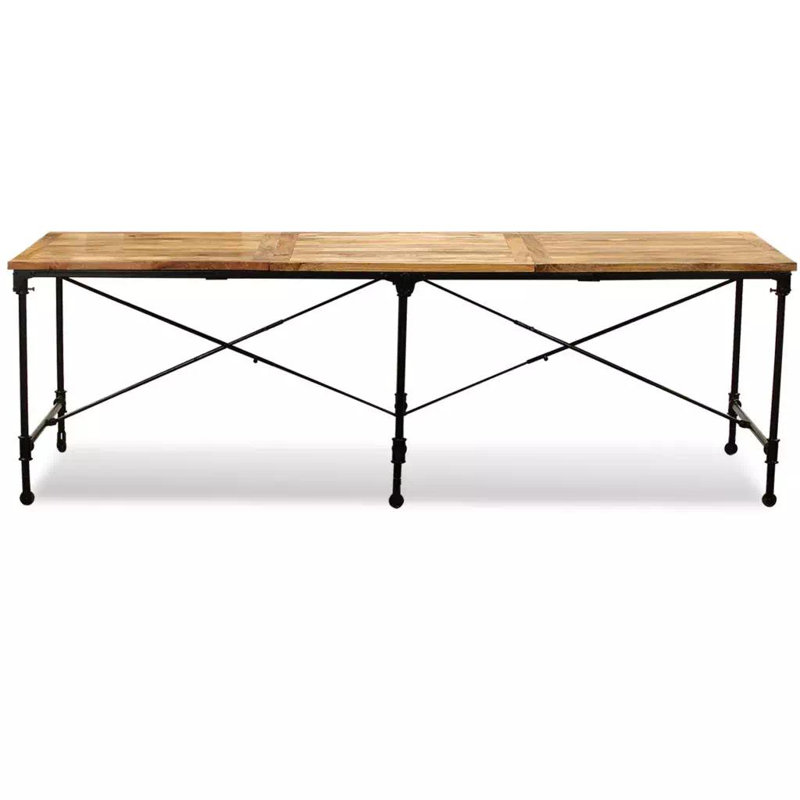 Dining Table Kitchen Table Home Dining Room Table Solid Reclaimed Wood, 94.5" x 35.4" x 29.9", Light brown