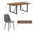 Dining Table Set For 6, Modern 71'' Dark Wood Dining Table And Fabric Dining Chairs Set Of 6, Table And Chairs Set Of 6, Ideal For Kitchen Dining Room.-1613597042-1613597041-1613597046